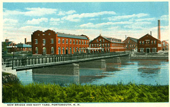 New bridge and Navy Yard, Portsmouth NH